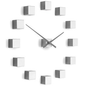 Future Time FT3000SI Cubic silver Designové samolepicí hodiny, pr. 50 cm