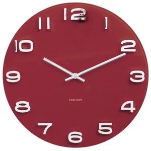 Karlsson 5640RD Designové nástěnné hodiny, 35 cm