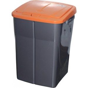 Koš na tříděný odpad 51 x 36 x 36,5 cm, oranžové  víko, 45 l