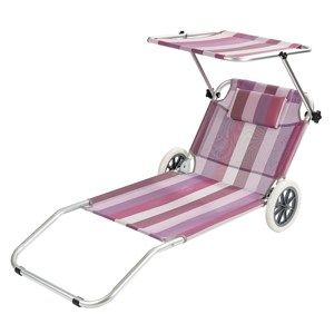 Lehátko plážový vozík, růžová