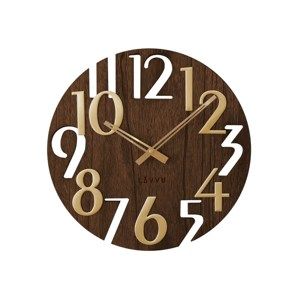 Nástěnné hodiny Lavvu Style Brown Wood, pr. 40 cm