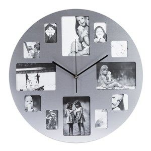 Nerezové nástěnné hodiny Picture 39 cm