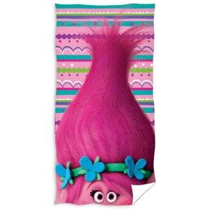 Osuška Trolls pink, 70 x 140 cm