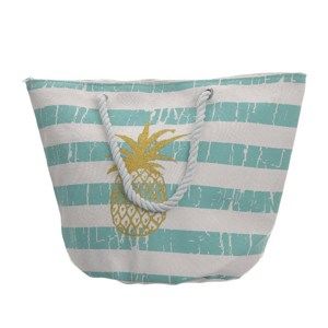 Plážová taška Pineapple mátová, 35 x 38 cm