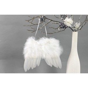 Sada vánočních ozdob Andělská křídla bílá, 4 ks