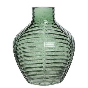 Skleněná váza Crystal zelená, 20 cm