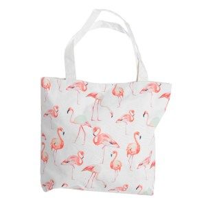 Taška Flamingo bílá, 43 x 45 cm