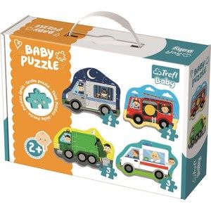 Puzzle TREFL Baby Dopravní prostředky 4v1 3 4 5 a 6 dílků