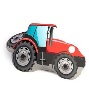 Tvarovaný 3D polštářek Traktor, 25 x 35 cm