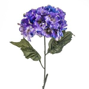 Umělá květina Hortenzie, modro-fialová