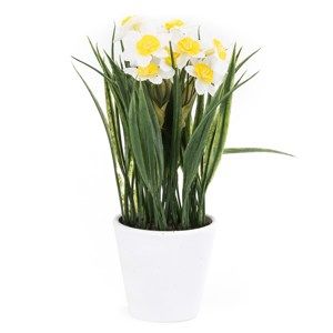 Umělá květina Narcis,  bílá