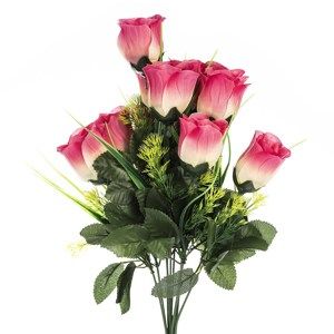 Umělá kytice Růže růžová, 42 cm