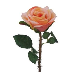 Umělá rozkvetlá Růže s trny oranžovo-růžová , 38 cm