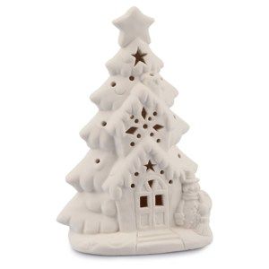 Vánoční porcelánový LED Stromeček, bílá