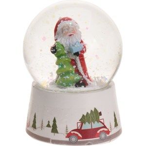Vánoční sněžítko Santa with Tree, 8,5 cm