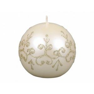 Vánoční svíčka Tiffany koule, béžová