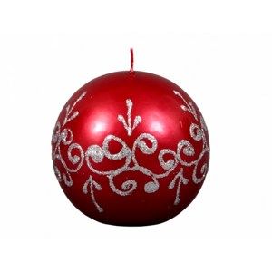 Vánoční svíčka Tiffany koule, červená