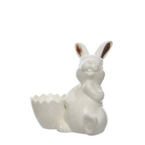 Velikonoční kalíšek na vajíčko Bunny bílá, 10,5 cm