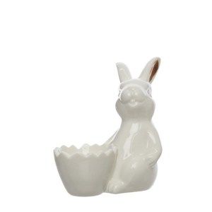 Velikonoční kalíšek na vajíčko Rabbit bílá, 10,5 cm